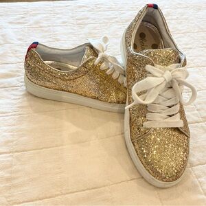 Boden Gold Glitter Sneakers
